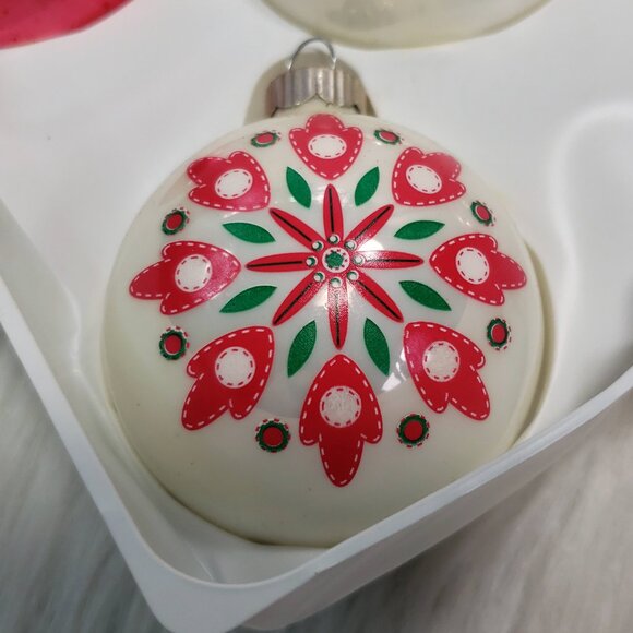 MARTHA STEWART Pink Christmas Gift / Tree Ornaments : Set Of 5 w/ box retro - Picture 5 of 10